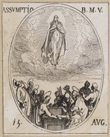 KG 10417
<br/>
Maria ten Hemelopneming ("Heiligenkalender")
<br/>
<em>Callot, Jacques (1592 - 1635)</em>